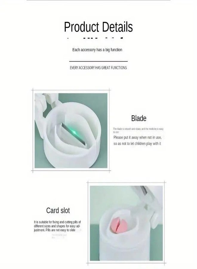 Meswarn® 1 Pc Pill Cutter Crushers & Splitters Portable Plastic Pill Cutter Tablet Cutter Divider Medicine Organizer ABS High Grade (White) - Image 4